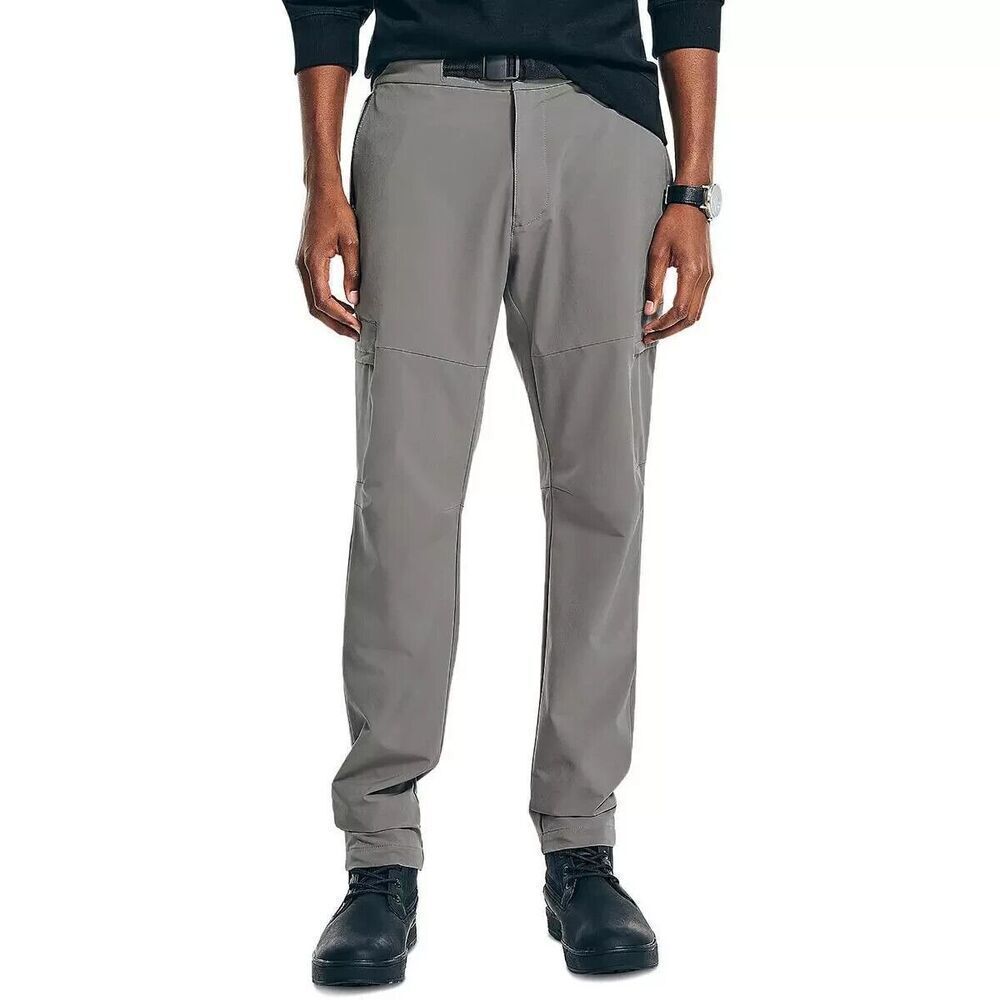 Nautica Mens Navtech Slim-Fit Utility Pant Straight Leg Pewter Grey Size 34x32